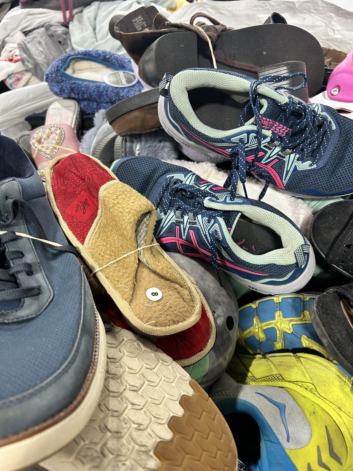 Sorted second-hand shoes ready for export